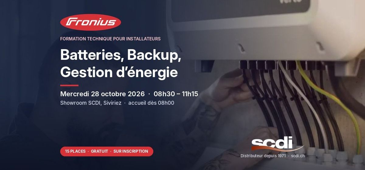 Formation technique Fronius le 28 octobre 2026 &agrave; Siviriez &ndash; inscrivez-vous