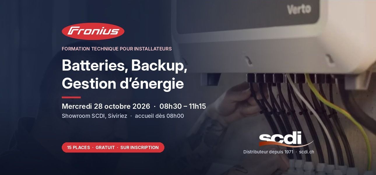 Formation technique Fronius le 28 octobre 2026 à Siviriez – inscrivez-vous