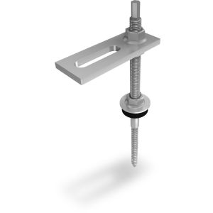 K2 Vis à double filetage M12x300 avec plaque de fixation pour bois
