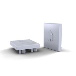 Capuchon rectangulaire de rail, gris, 50 x 37 mm, universel (unitaire)