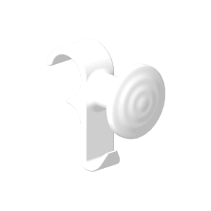 Une patère ronde blanche amovible pour Nao et Ezybain 