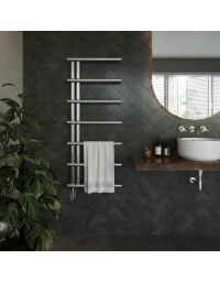 Vera : Chauffe-serviettes en inox au design asymétrique